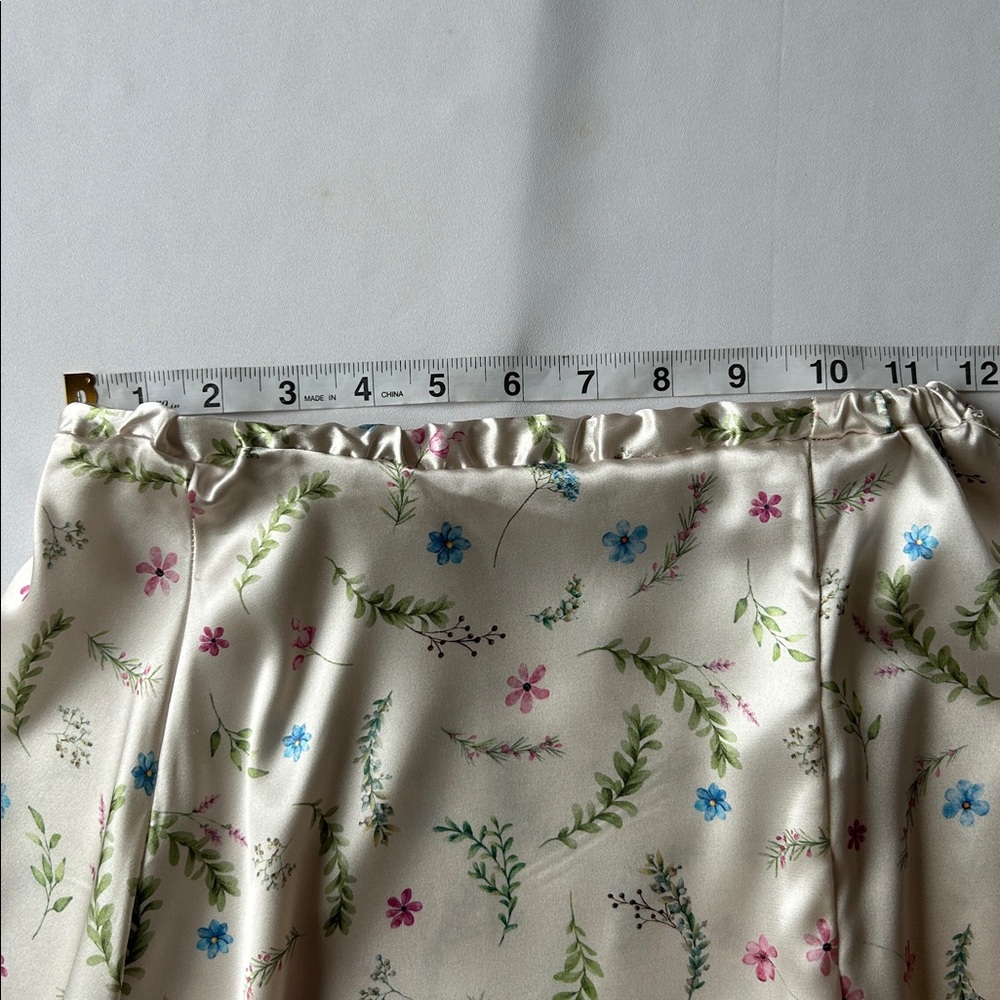 Satin Floral Skirt - Picture 3 of 3